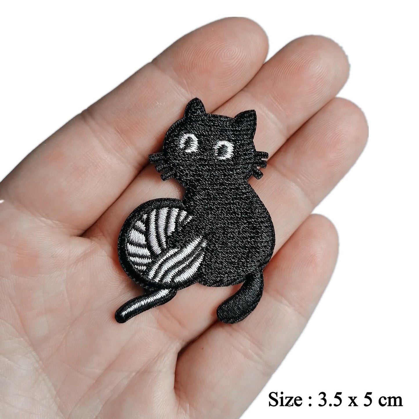 CHBROS 9 Pcs Black Cat Embroidered Patches Applique Iron on Patches for Clothing Jackets T-Shirt Backpacks.…(Set of 9)