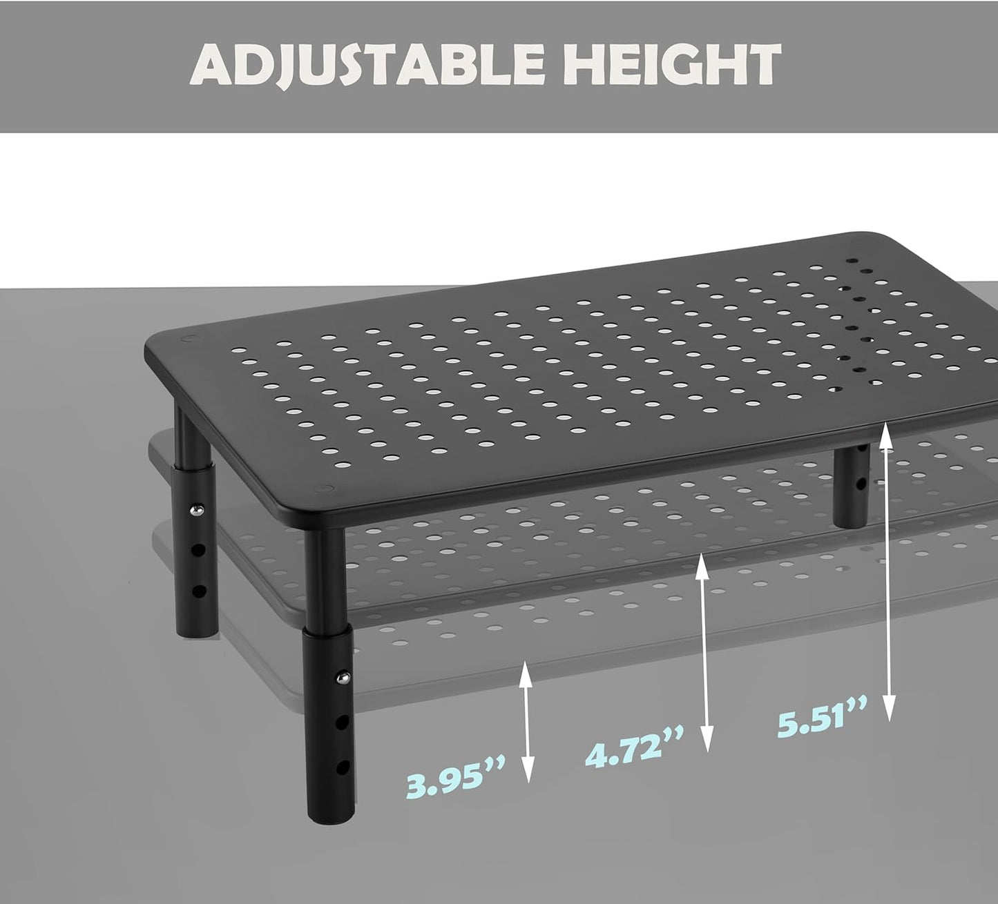 VONDETYR (2 Pieces)(14.5" Lx9.3 Monitor Stand for Desk Monitor Riser, Adjustable Laptop Riser, Desk Organizer Desktop
