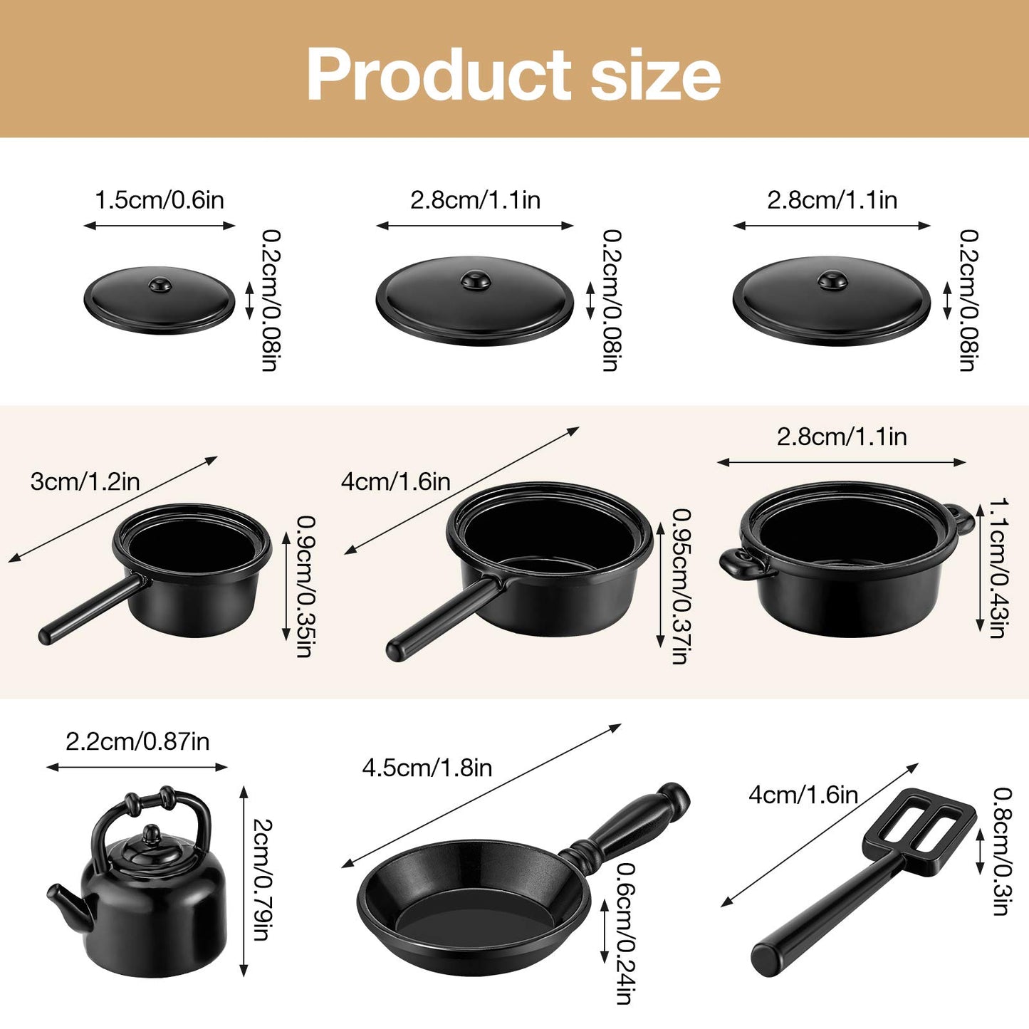 Sumind 20 Pcs Dollhouse Miniature Cooking Set Pots and Pans 1/12 Scale Miniature Metal Stovetop Cookware for Mini Kitchen, Dollhouse Decoration Accessories for Party Supplies