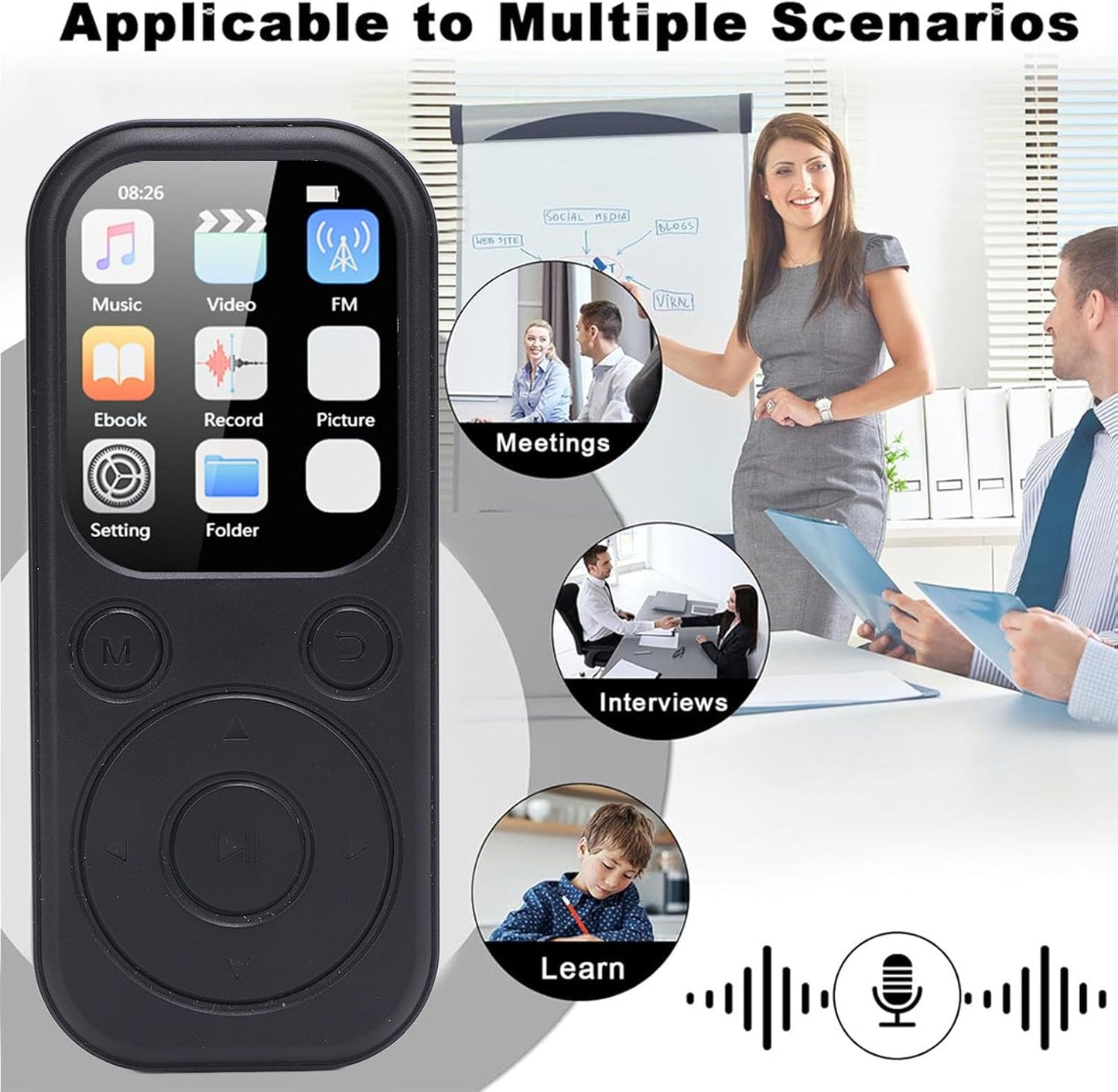 Bewinner MP3 5.4, 2.01 Inch 128GB 32G Player with Bluetooth HiFi Sound Quality Portable Music Player with Screen