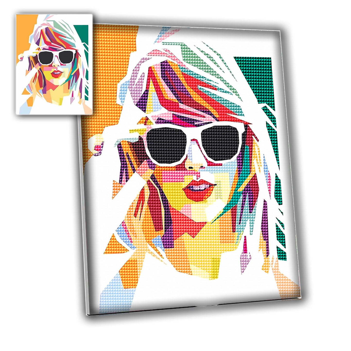 LETISH 5D Diamond Painting for Adults,DIY Diamond Painting Kits,Diamond Painting Kit Art for Wall Home Decor Arts Craft (Yellow Glasses)