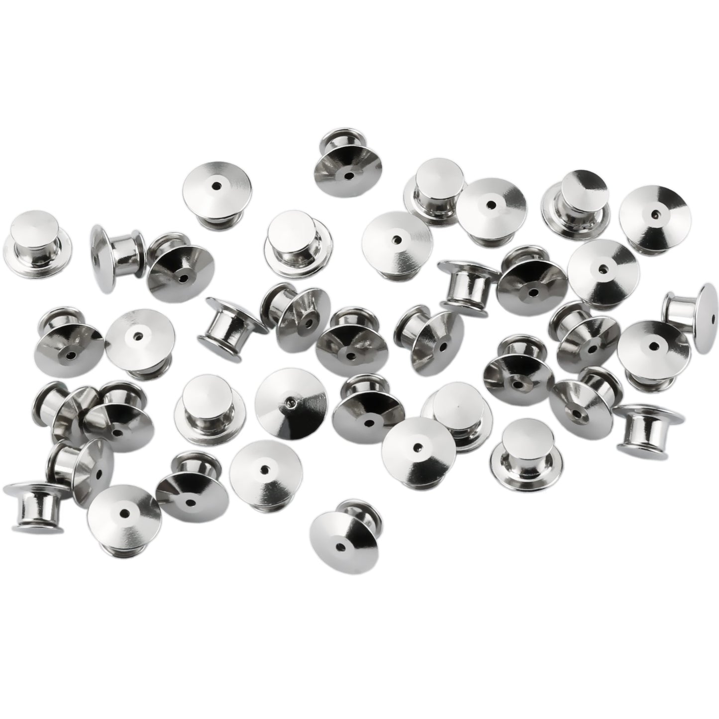SUBANG 100 Pieces Metal Pin Backs Locking Pin Keepers Locking Clasp with Storage Case