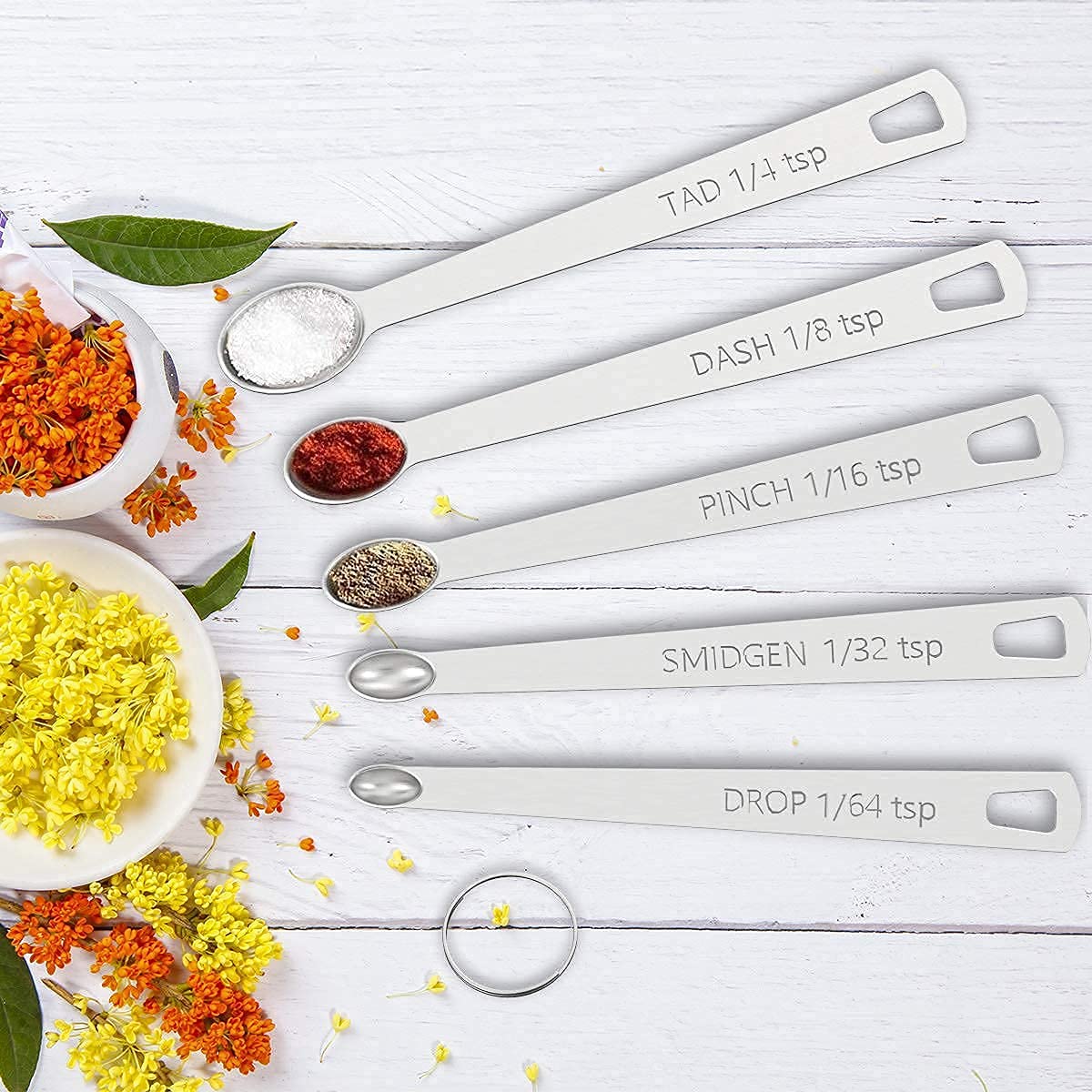 21 Pcs Stainless Steel Measuring Cups and Spoons Set, Wildone Stackable Metal Measuring Cups and Spoons for Cooking & Baking, Includes 7 Cups, 9 Spoons and 5 Mini Spoons
