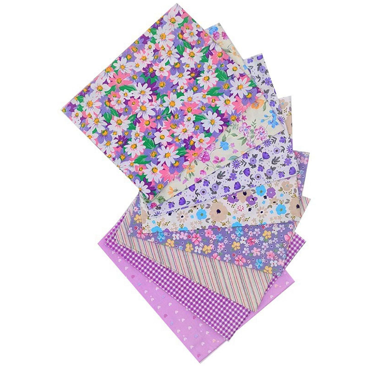 ARUDYREV 32Pcs 10x10Inch Sewing Supplies Purple Fabric By The Yard,Pink Canvas Patches