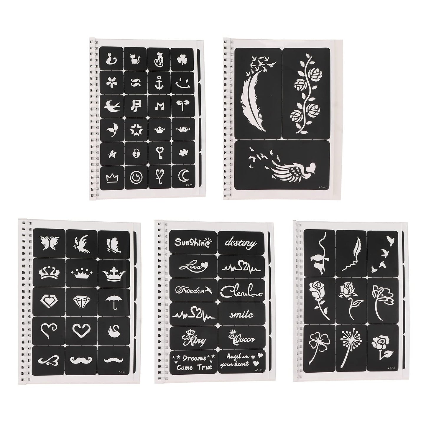 Out Design Stencil Kit, 97 Patterns, Reusable, Glitter Airbrush for Body Art
