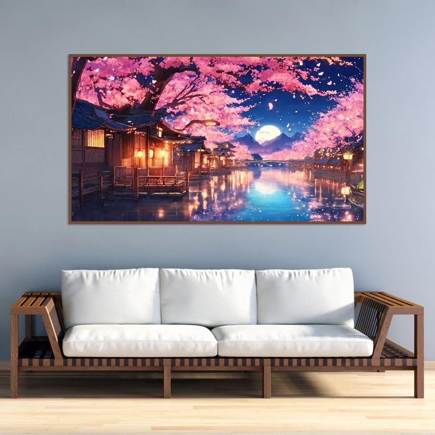 pchmcu Large Diamond Art Kits for Adults - 5D Sakura Diamond Painting Kits for Adults,DIY Full Drill Crystal Rhinestone Arts and Crafts,Picture Paint with Diamond Home Wall Decor 27.5 X 15.7inch