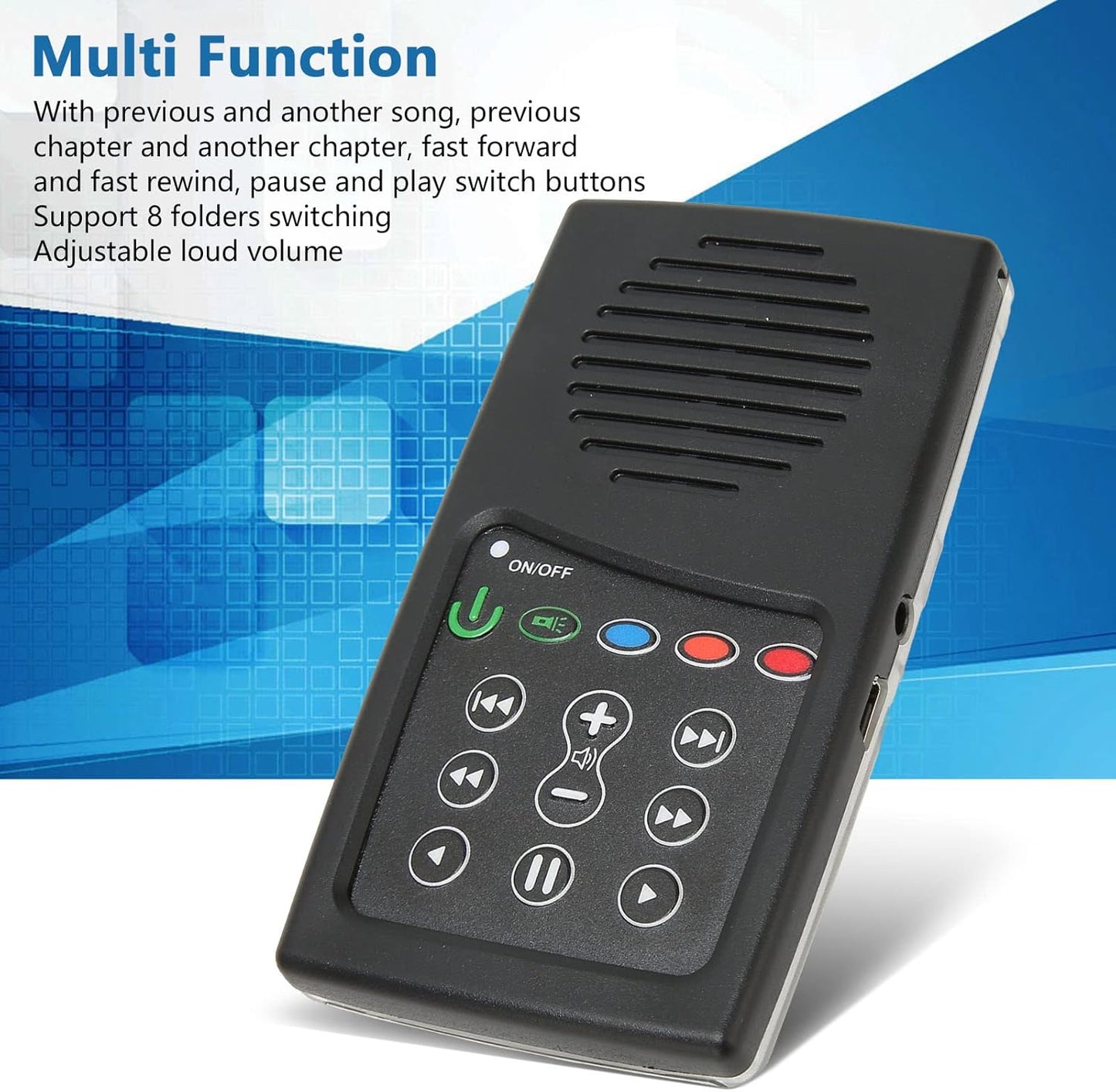 Cuifati 8G Portable Bible Player,Mini Portable Solar Powered Electronic Bible Audio Player Built in Capacity for Bible