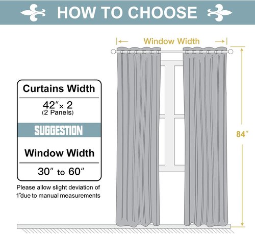 ChrisDowa Grommet Room Darkening Curtains - Thermal Insulated Blackout Panels, Beige, 42W x 84L