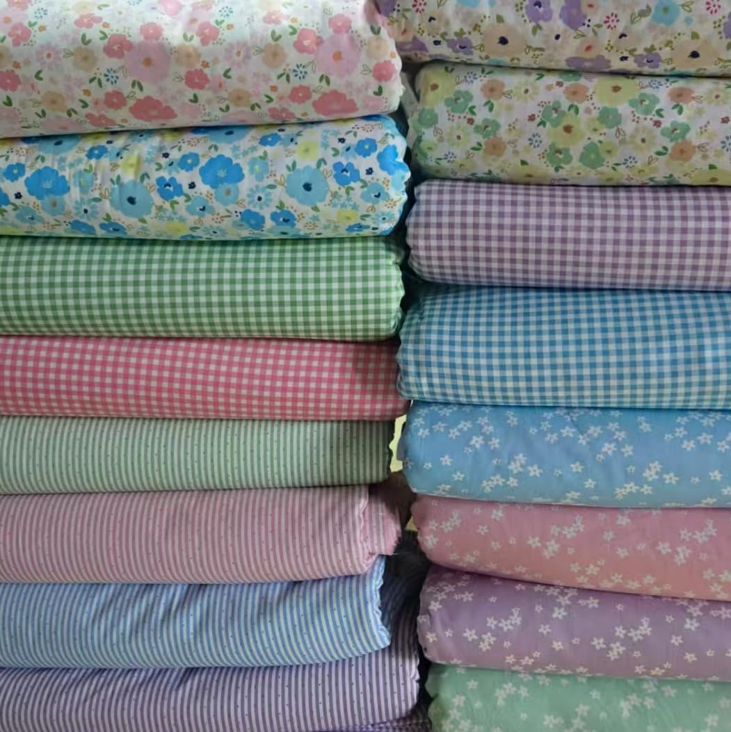 7Pcs 20" x 20" Cotton Fabric DIY Making Supplies Quilting Patchwork Fabric Fat Quarter Bundles DIY for Quilting Cotton Patchwork Cushions (16pcs Mix Flowers, 20 x 20 inches)