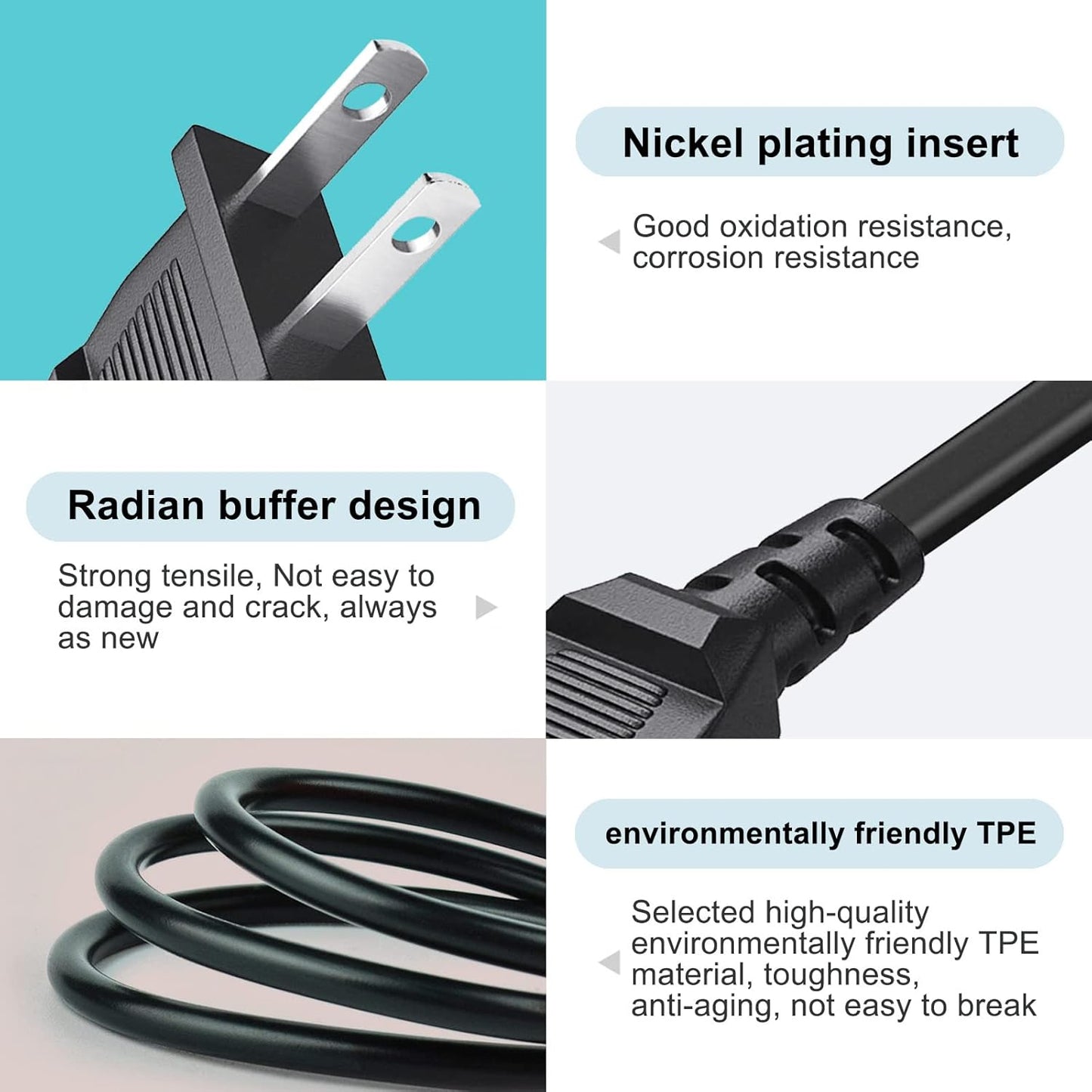 Love your yy 8Ft 2 HI-04, 4500L 3600 DP36, Prong Projector Power Cord Cable Replacement for Mini Projector, DR. J