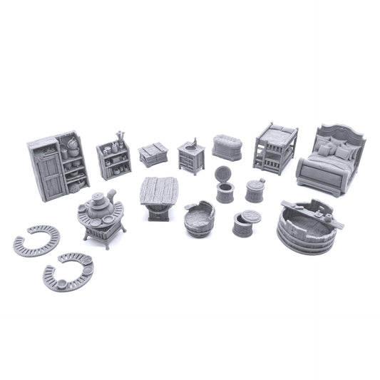 EnderToys City Furnishings by Printable Scenery, 3D Printed Tabletop RPG Scenery and Wargame Terrain 28mm Miniatures
