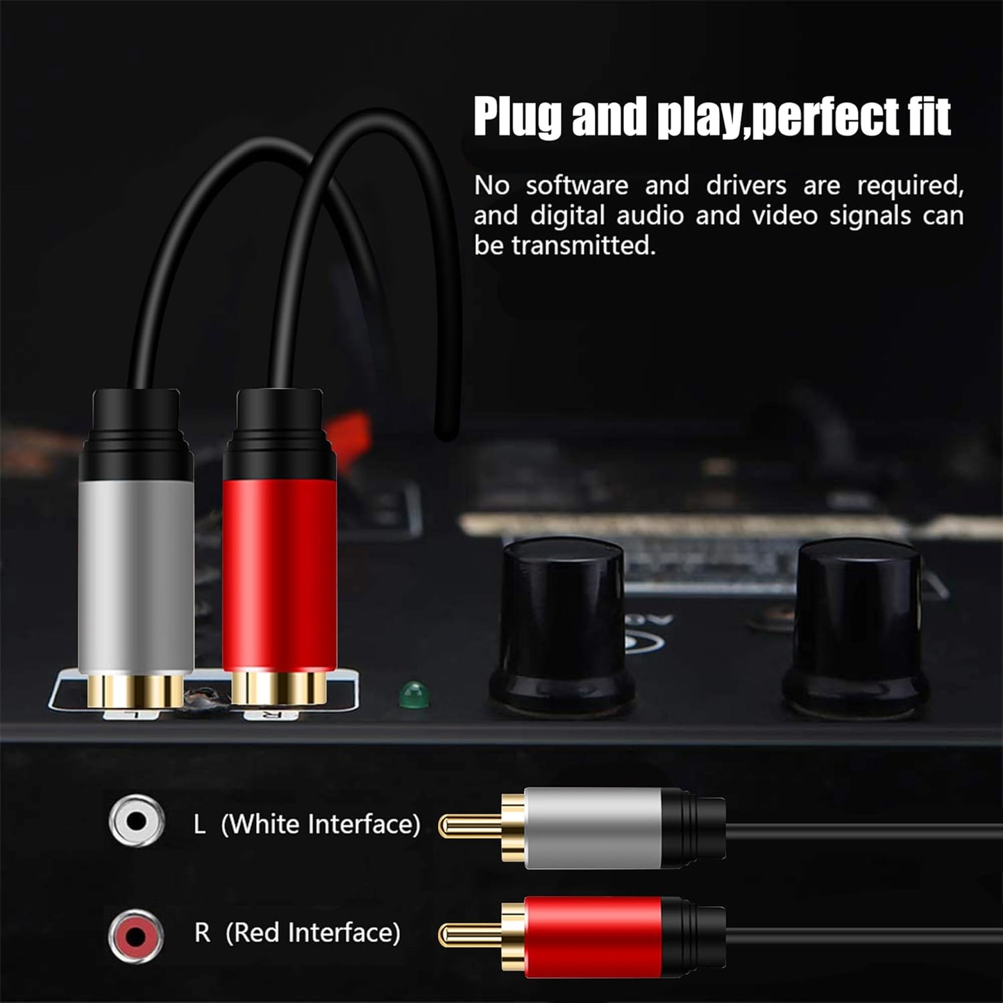 2RCA 2RCA 15Ft, 2 2 (15Ft/5M) Tan QY to Cable Gold-Plated RCA Male to RCA Male Stereo Audio Cable for Home Theater