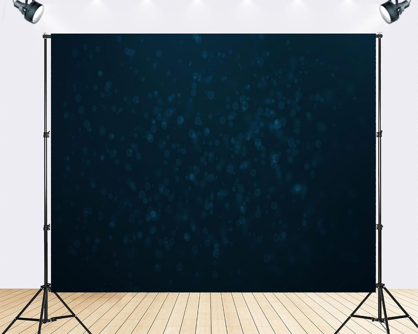 TryKid 8x6ft Dark Blue Bokeh Backdrop Deep Teal Sparkling Dots Mysterious Underwater Photography Background Ocean