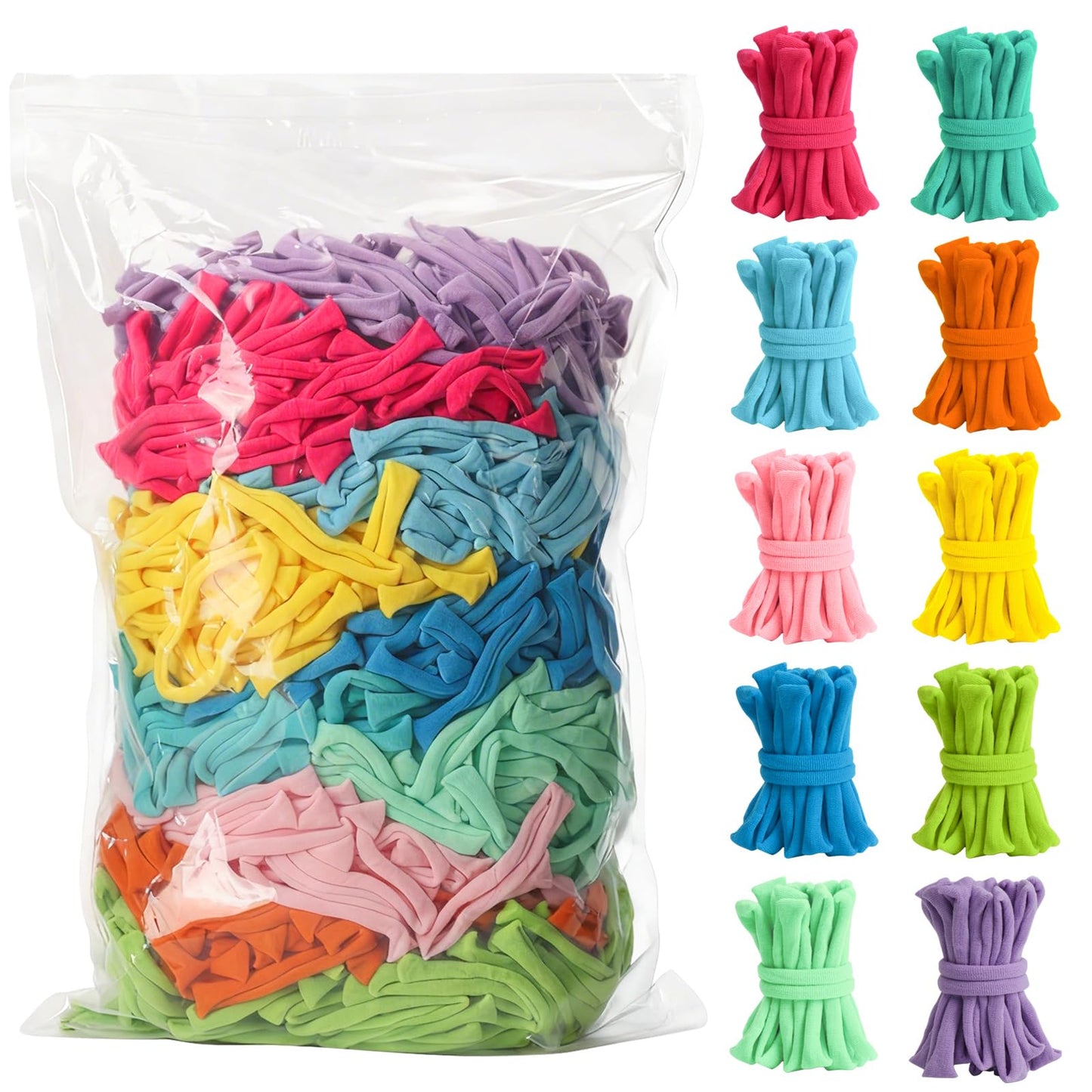 CXIIPOL 1000 Pcs 7 inch Colorful Loom Loops Potholder, 10 Colors Weaving Loom Refill Loops, Flexible DIY Kit Colorful Weaving Crafts for DIY Projects