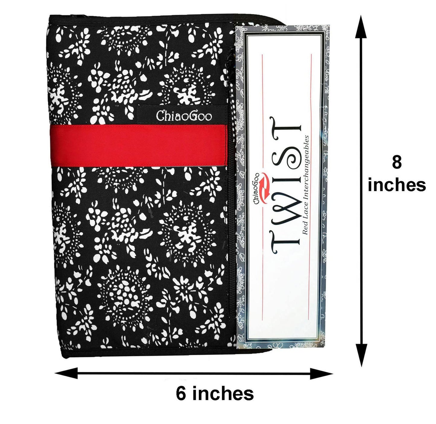 ChiaoGoo Twist Red Lace 5-Inch Small 7500-S Interchangeable Circular Knitting Needle Set, Sizes US 2, 3, 4, 5, 6, 7, 8, Stainless Steel with 3 Cords with Project Bag