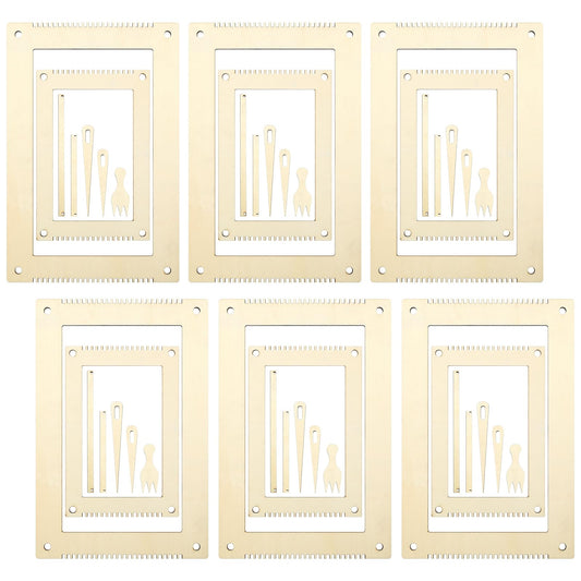 Thyle 6 Sets Weaving Loom Kit for Beginners, Wooden Frame Loom Set with Needles & Tools, 5.3 x 7.8'', 7.9 x 11.8'' for DIY Wall Hanging, Tapestry & Craft Projects