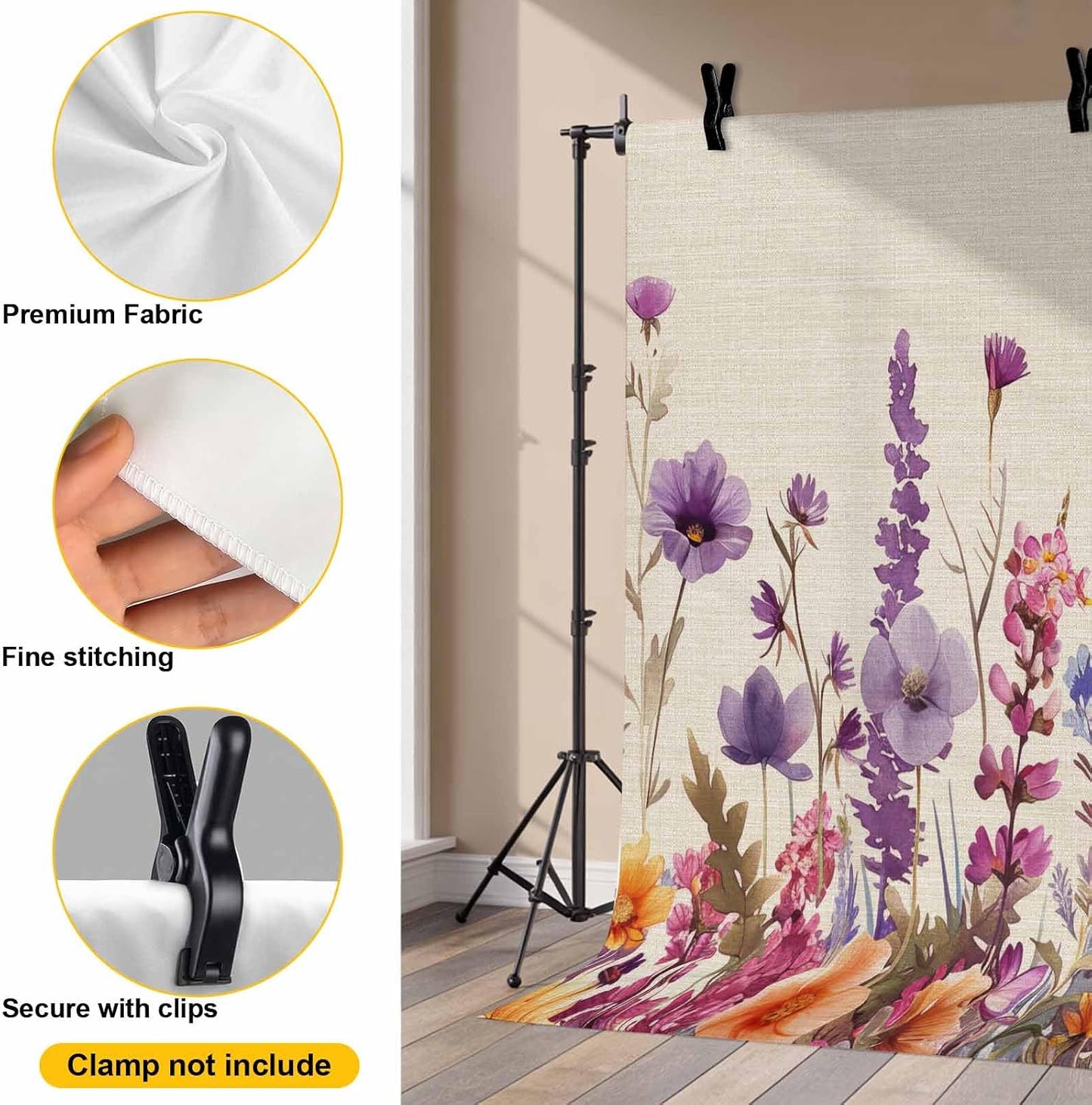Vyrn Klynt Country Decor,10x8ft Flower Purple Lavender Plant Photography Backdrop for Portrait Photo,Photoshoot