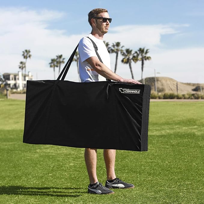 GoSports 4 ft x 2 ft Regulation Size Wooden Cornhole Boards Set - Includes Carrying Case and Over 100 Optional Bean Bag Colors