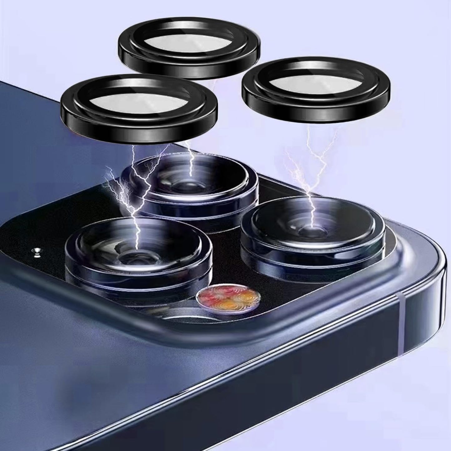 11 12 12 9H TENOC Camera Lens Protector for iPhone & iPhone & iPhone Mini, Tempered Glass Camera Screen Cover, Black
