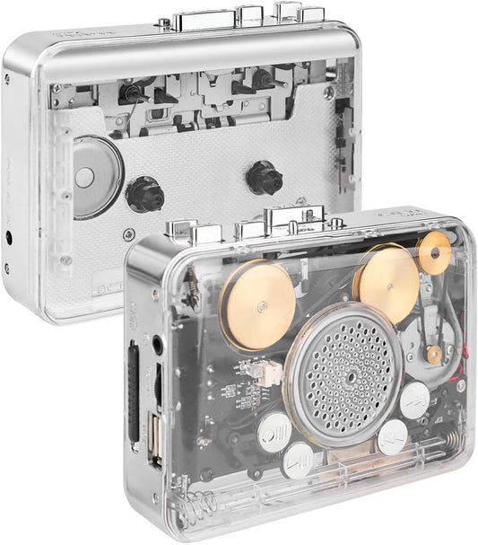 Cassette MP3 Portable Clear Stereo Auto Reverse PlayerConvert Tapes to Format via USB ConverterBuilt-in Cool Copper