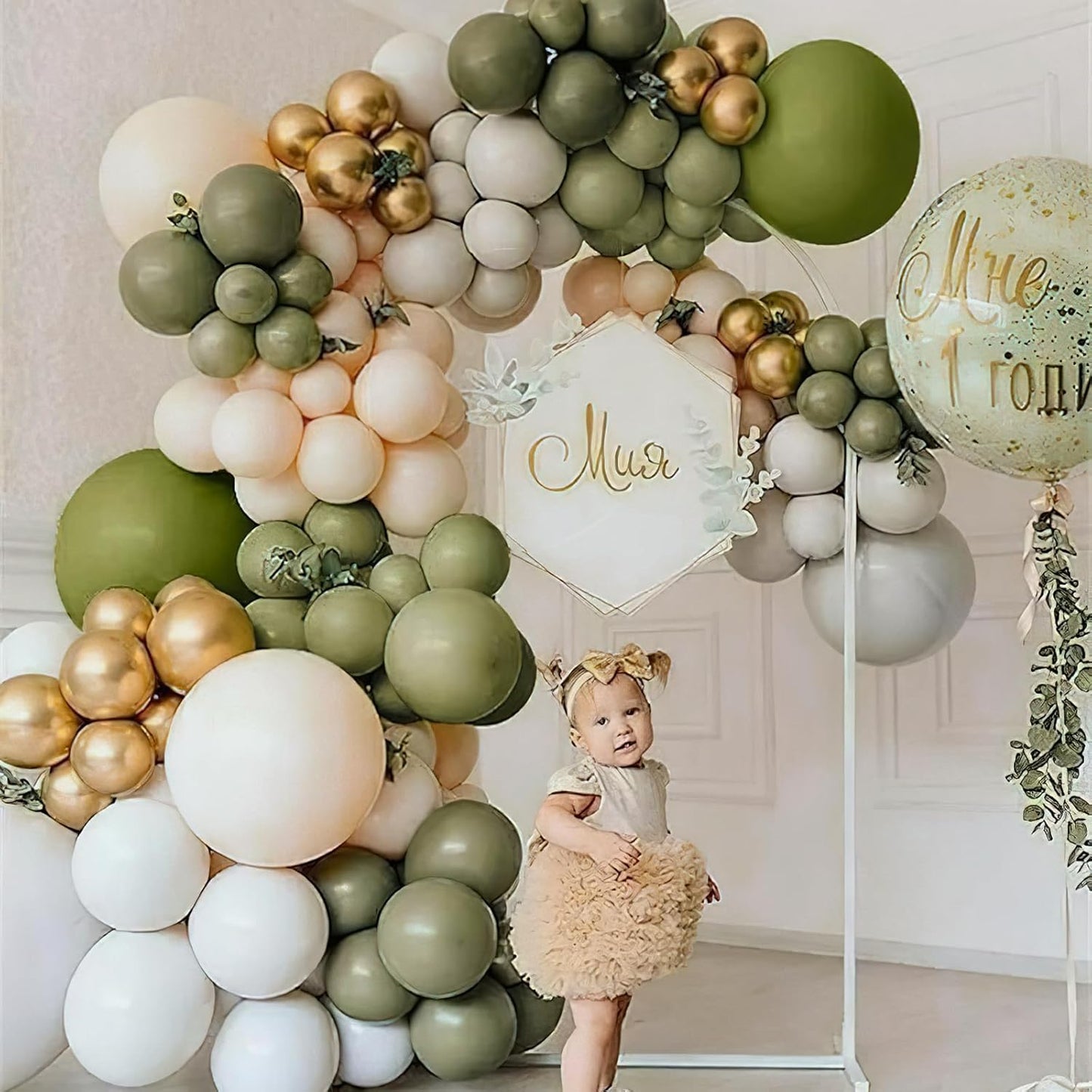 PartyWoo Sage Green Balloons - 140-Piece Latex Balloon Arch Kit | 18", 12", 10", 5" Sizes for Weddings & Birthdays