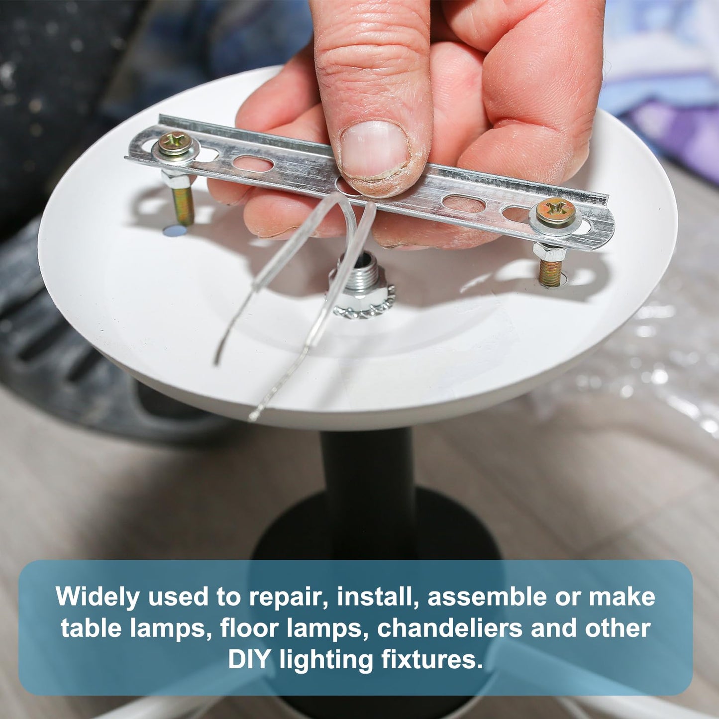 MECCANIXITY 28Pcs 16.5" Lamp Pipe Kit with Nuts Washers 1/8IP Thread Fasteners Assortment for Chandelier Ceiling Light Repair Assembly DIY Hardware