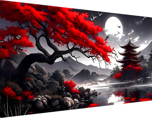Large Diamond Painting Kits for Adults - 5D Moon Mountain Diamond Art Kits for Adults,DIY Full Drill Crystal Rhinestone Gem Art Painting with Diamonds Home Wall Decor 23.6 X 15.7inch