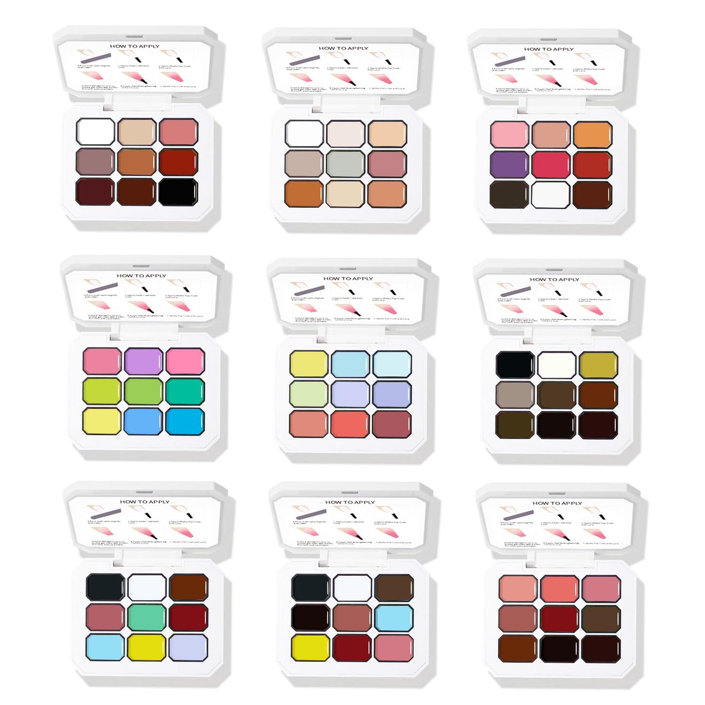 AOBOO Ombre Gel Nail Polish Nail Sponges for Ombre 9 Series Colorful Blush Effect Pat Painting Gradient Blooming Gel for Ombre Nails Multistyle French Manicure Nail Art DIY Home (A3, 1)