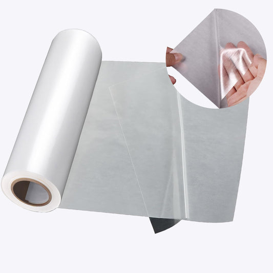 Double Sided Iron On Adhesive Film（12in x 11Yd），Heavy Weight Double-Sided Press-on Patch Heat Melt Fabric Glue Sheet Permanent Fusible Adhesive Sheets,for Crafts, Bags, Home Decoration.
