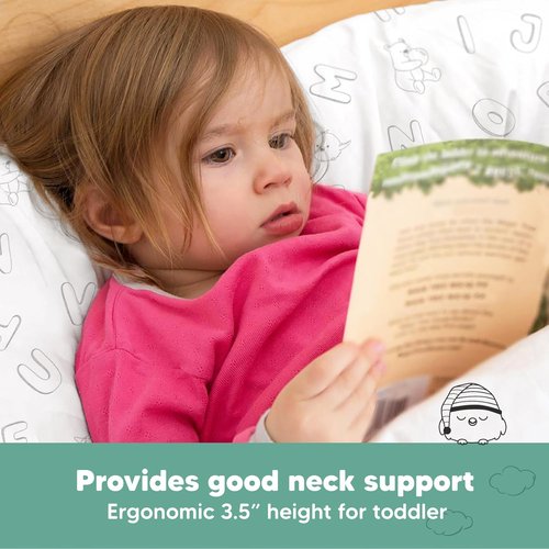My Little Dreamy Toddler Pillow - 13x18 Organic Cotton Travel Pillowcase, Soft & Breathable for Ages 2-5