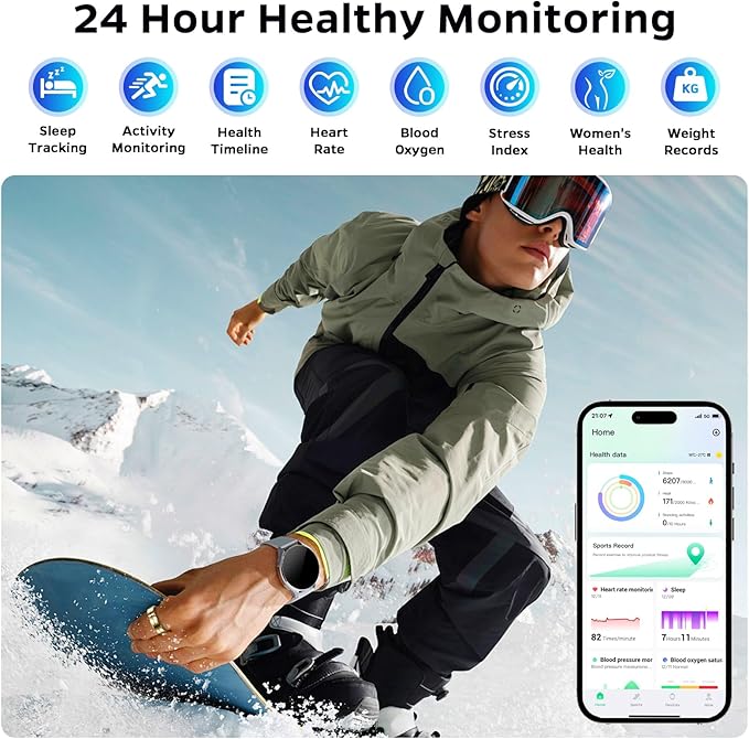 Ultra-Thin Smart Ring for Women Men,Sleep Tracker Ring with Heart Rate, Waterproof Fitness Ring for Activity Monitoring/Steps/Calories,No Subscription Fee,for iSO & Android (Glod,8#)