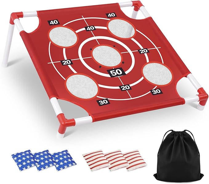 Outdoor Games Bean Bag Toss Games for Kids and Adults, Yard Lawn Games with Carry Bag, Great for Backyard, Camping, Beach