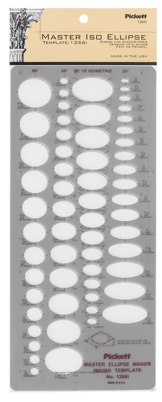 Pickett Master Isometric Ellipse Template (1266I)