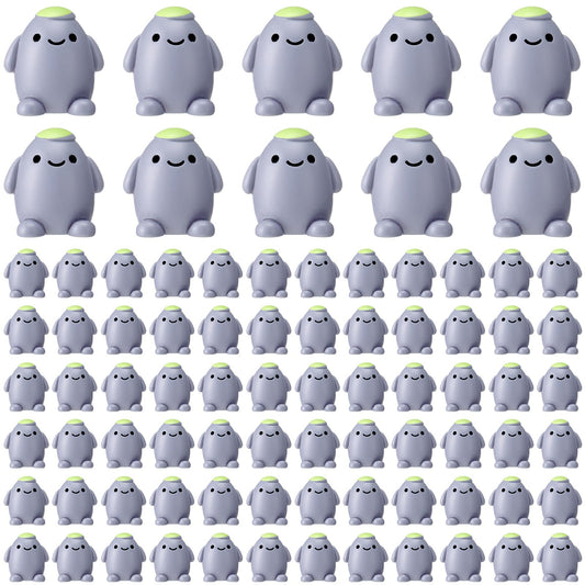 Fiwochic 100 Pcs Cute Fake Rock Bulk Resin Mini Stone Decorations Small Fake Rock Charms Tiny Cute Kawaii Anthropomorphic Artificial Stone Charm for DIY Crafts Making Gifts