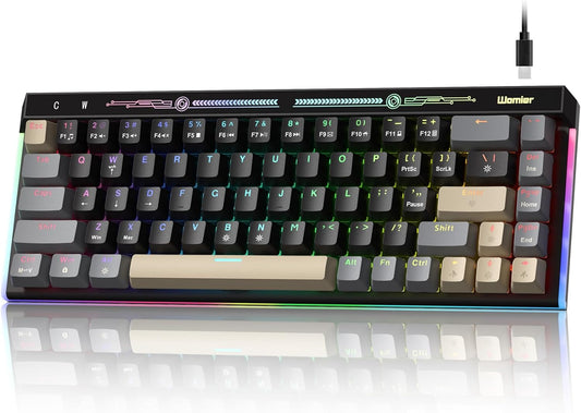 Typehaven VK68 65% 68 Gaming Keyboard, Wired Backlit Mini Keyboard, Ultra-Compact Anti-Ghosting No-Conflict Keys Gaming