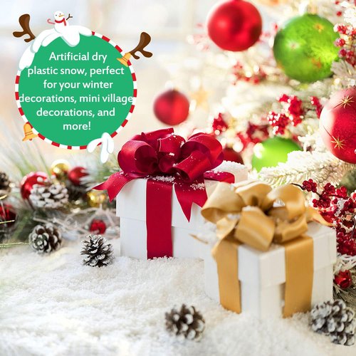 Hatisan 23 Ounces Artificial Snow Decoration - Instant Dry Fake Snow for Christmas Crafts & Displays