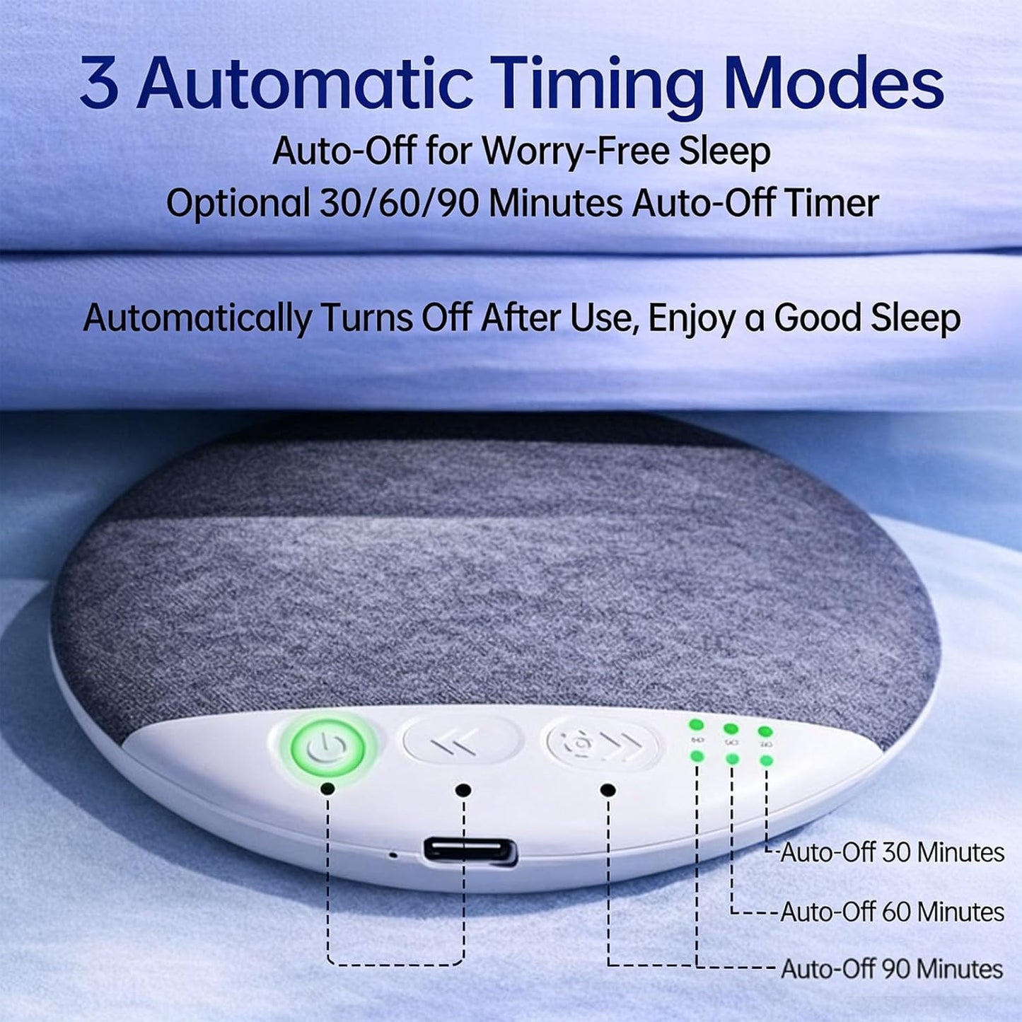 serfpardis 2026 New Pillow Speakers for Sleeping, Under Pillow Speaker for Sleeping Bluetooth with White Noise