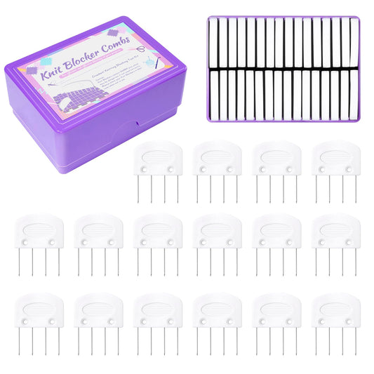 32 Pcs Knit Blocking Combs for Knitting, Crochet Blocking Pin, Short Knit Blockers Combs for Blocking Knitting Crochet Sewing Lace Needlework Projects Tool Device （White）