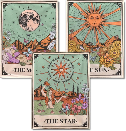 WUDWL Diamond Painting Kits for Adults - 3 Pack Sun and Moon DIY 5D Diamond Art Kits Full Drill Diamond Dots Paintings with Diamonds Gem Art and Crafts Home Decor 12x16inch