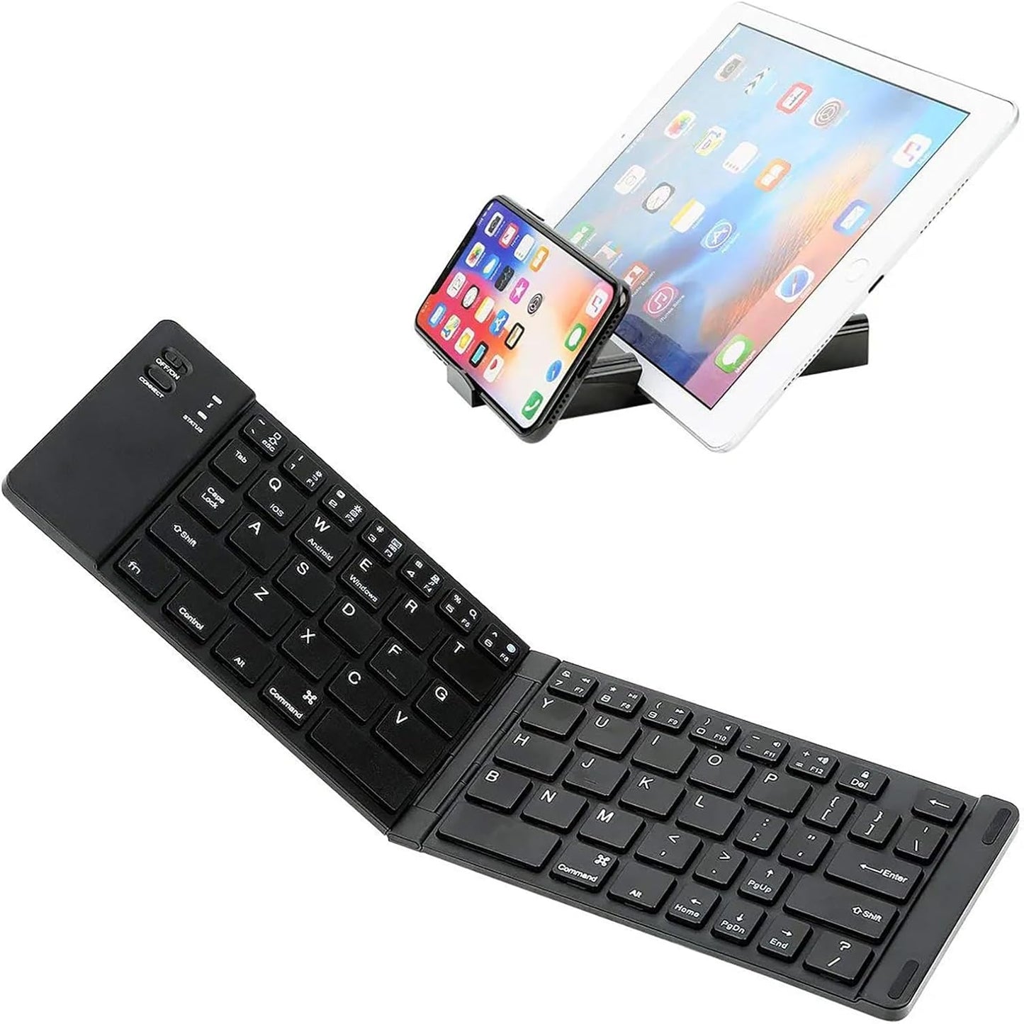 Tek Styz 511 Wireless Bluetooth Keyboard Compatible with Spice Mobile X-Life Pro Built-in Phone Holder/Stand-Ultra Slim