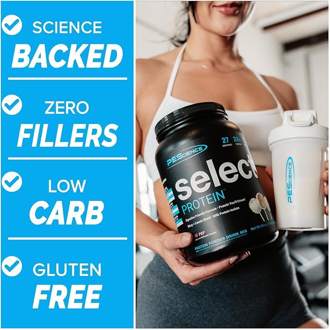 PEScience Select Protein Powder, Whey and Casein Blend, Clean Protein Powder for Women and Men, Low Calorie, Low Carb, Keto Friendly, Gluten Free - Frosted Sugar Cookie - 5 Servings