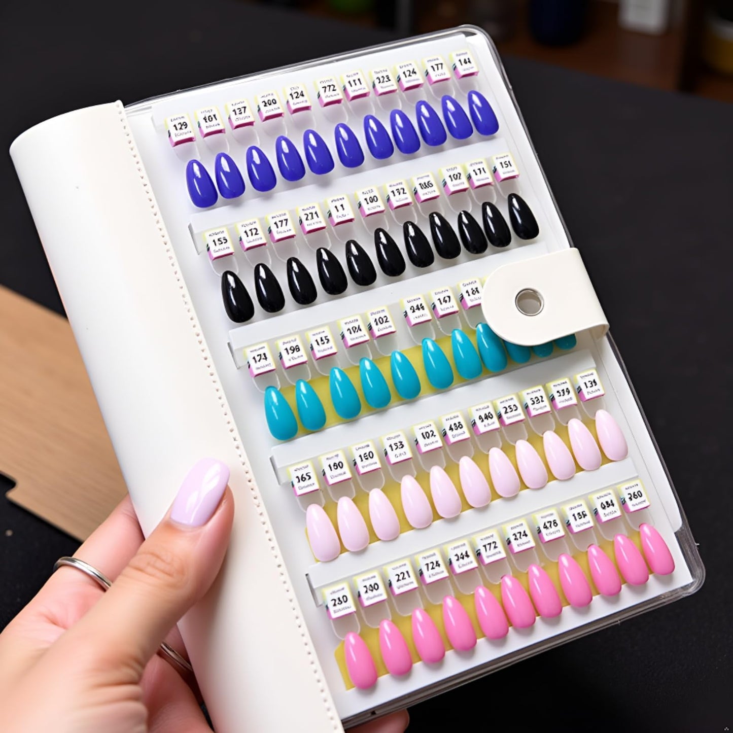 Magnetic Nail Swatches Book, 120/240 Nail Polish Colors Display Book, Special Swatches Display Board, Wear-resistant Nail Storage Album, Nail Art Palette (Orange 240pcs)
