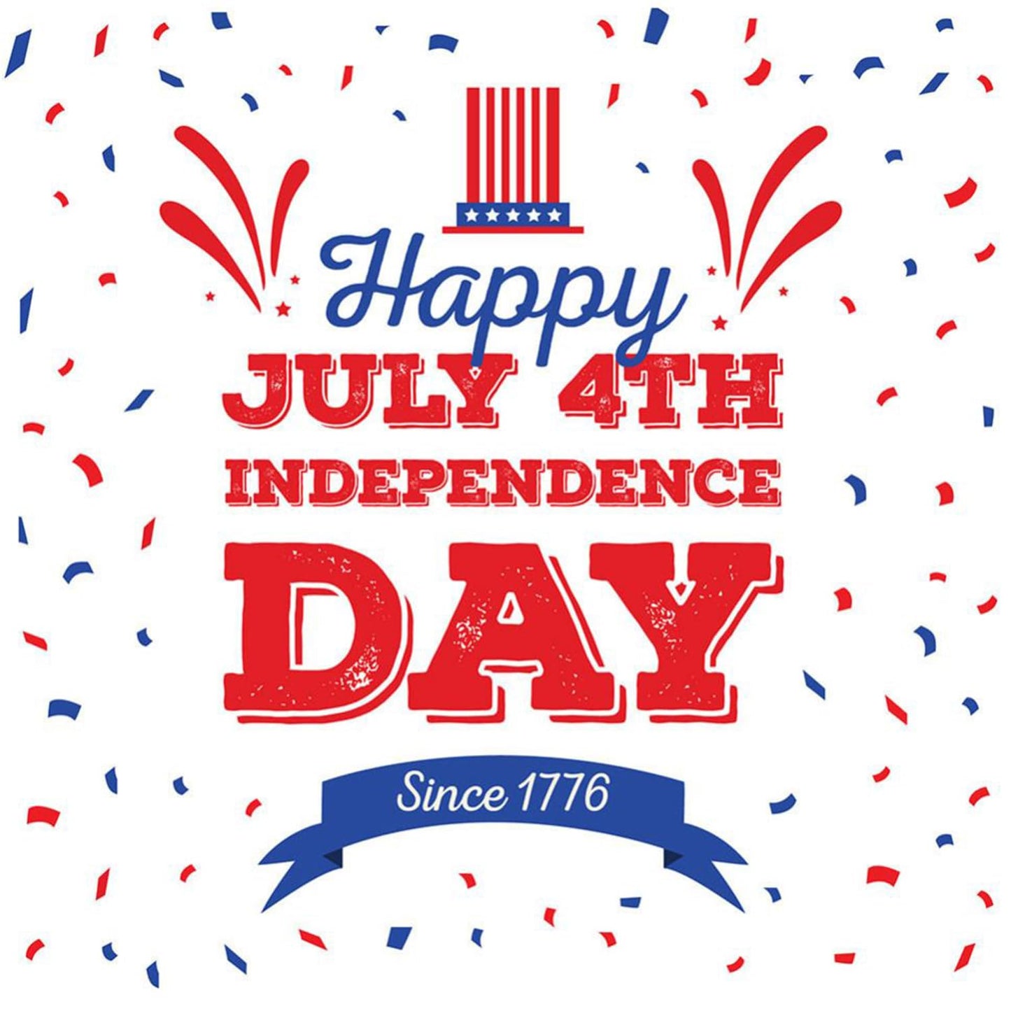 Independence Day Press on Nails Medium Square French Fake Nails Gradient Red White Lines with Stars Fireworks Glossy Acrylic Nail 4th of July Glue on Artificial Fingernails for Women Festival Manicure