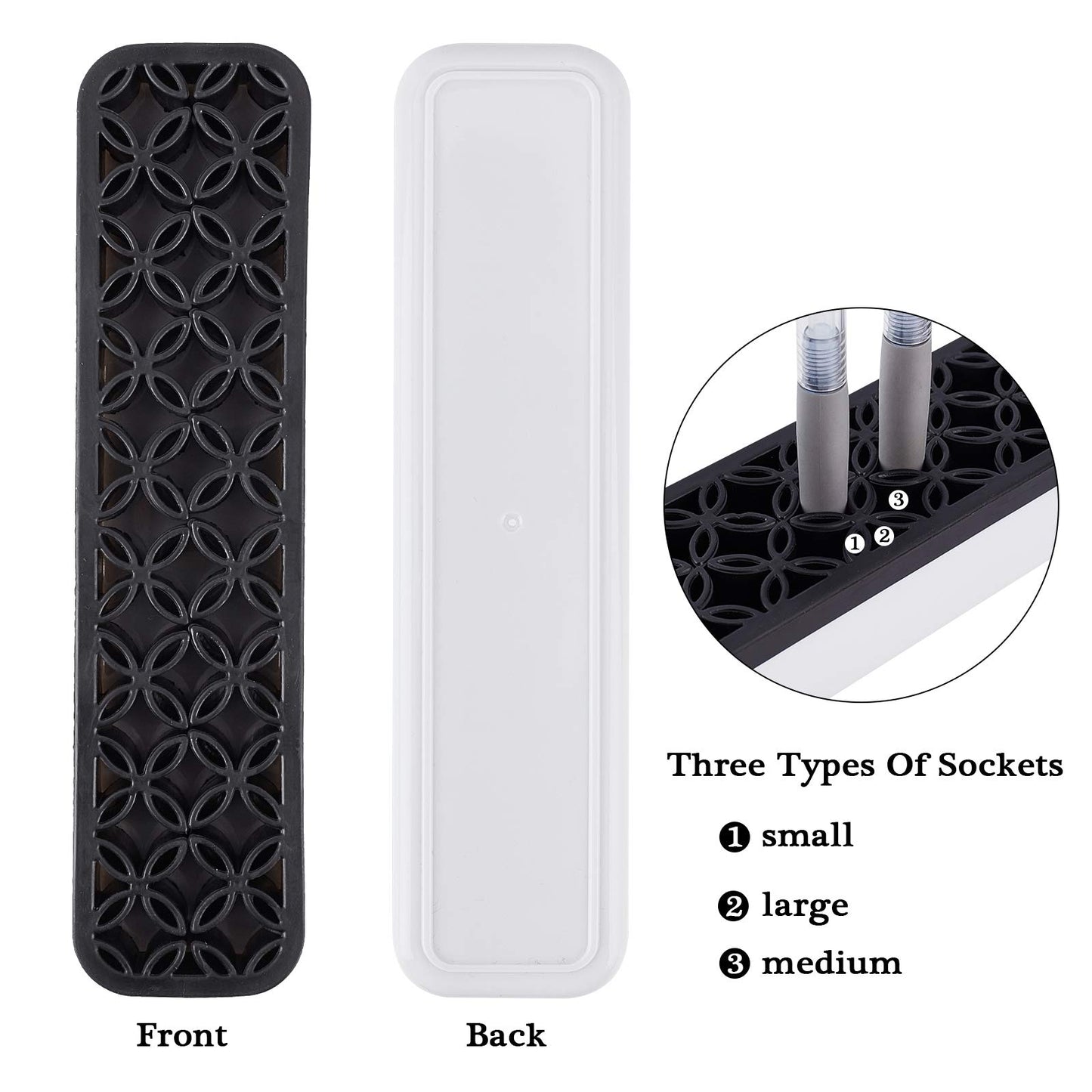 GORGECRAFT Sew Desktop Organizers Silicone Makeup Brush Holder Cosmetic Painting Pen Holders Storage Box Make up Brush Sewing Tool Stand Holder for Stash Store Brush Toothbrush (Black)