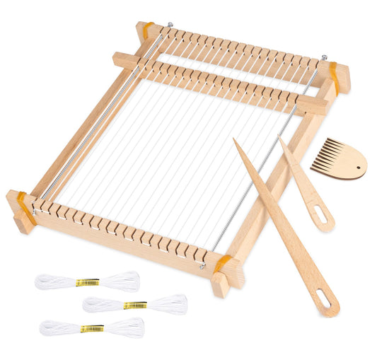 Lemonfilter Weaving Loom, Wooden Multi-Craft Frame Weaving Loom Kit for Adults, 9" x 11" DIY Hand-Knitting Arts Looms for Beginners, Perfect Crafts Gift for Birthday New Year