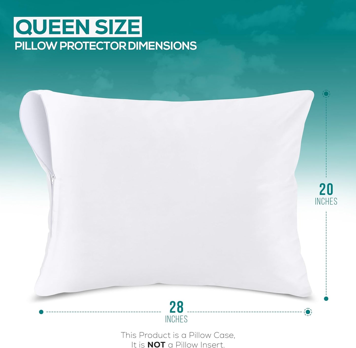 Utopia Bedding Pillow Protectors - Queen Size, Waterproof & Bed Bug Proof, Set of 8 (White)