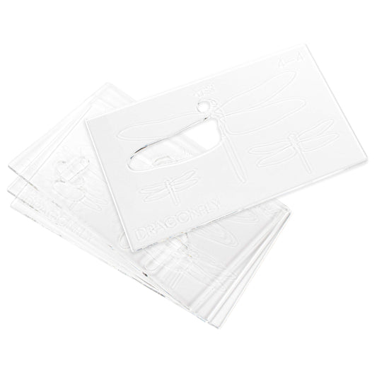 Dragonfly 3 Sizes - Acrylic Router Inlay Templates for Precise Wood Inlay Designs by Tarter Woodworking (MLIS) Multiple Layer Inlay System, Guaranteed to Work with Router Inlay kit, Made in USA
