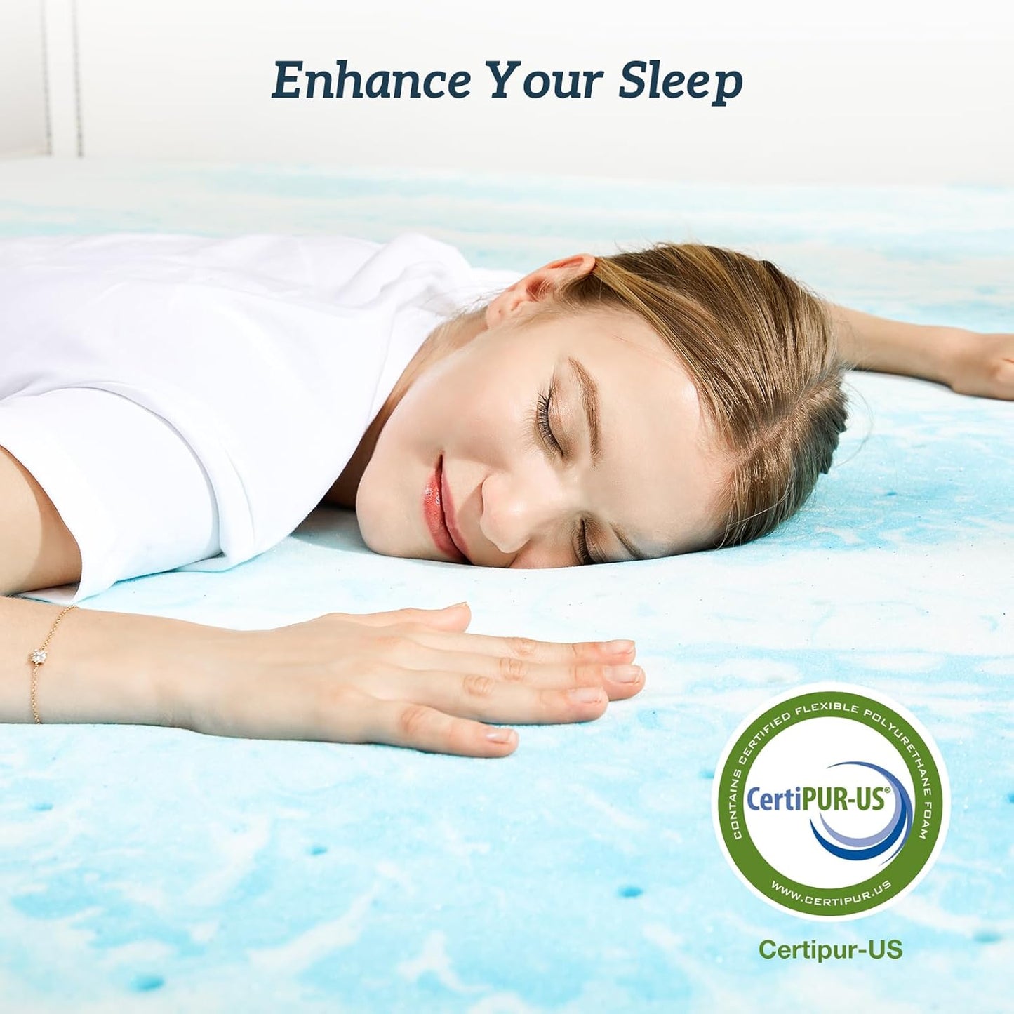 Sweetcrispy Memory Foam Mattress Topper - 3 Inch Thick Gel Infused Cooling Pad for California King Bed