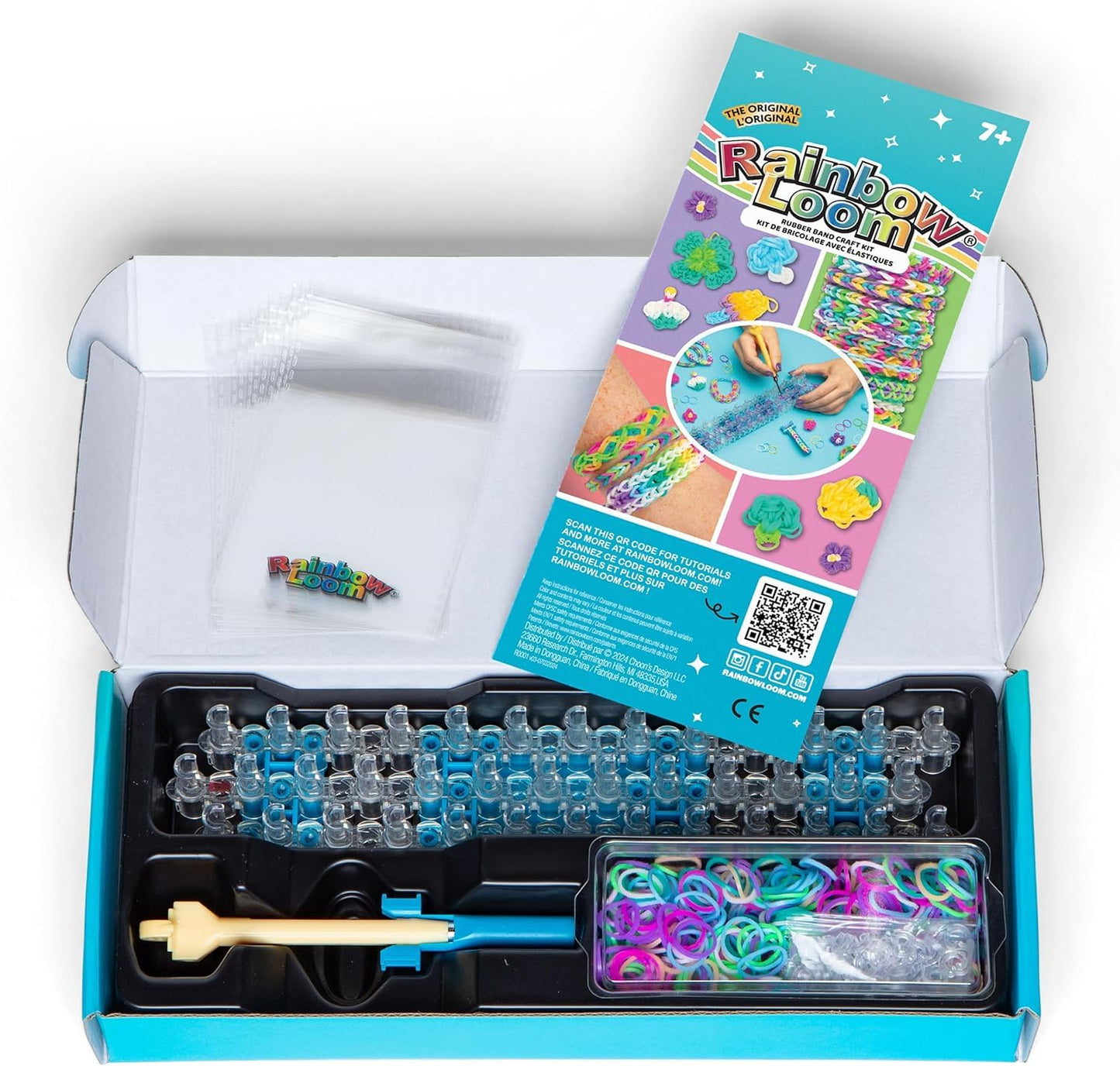 Rainbow Loom Original Rubber Band Bracelet Making Kit - 628 Pcs Loom Kit with Loom Board, Metal Hook, 600 Bands, C-Clips - Ages 7+, 2014 Toy of the Year
