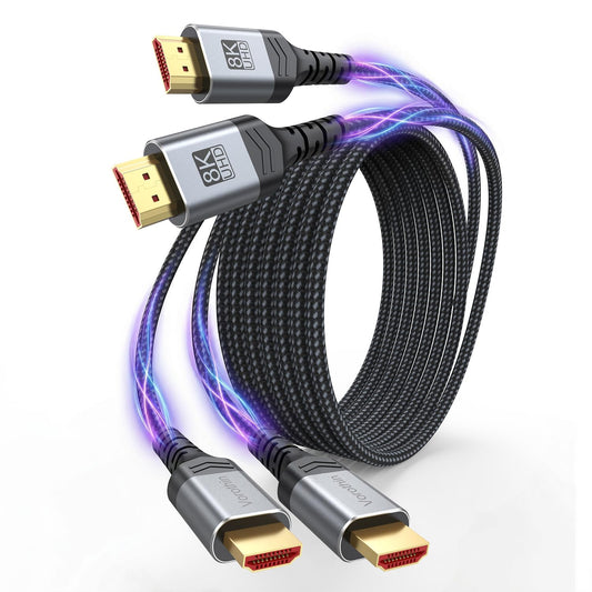 Vorothin 8K 3 2-Pack, 48Gbps 2.1 4K@120Hz/144Hz 8K@60Hz, HDR10 2.2/2.3 PS5, HDMI Cable FT High Speed HDMI Cable, eARC